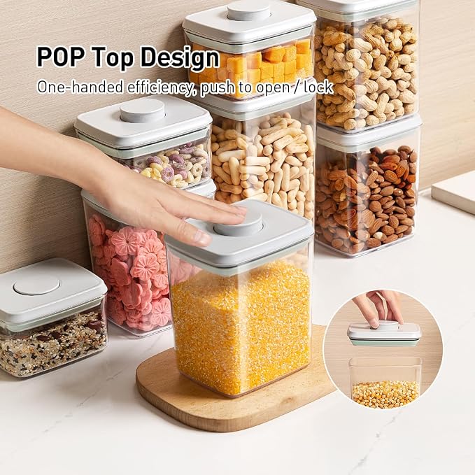 Food Storage Containers with Lids, 2.9Qt 2Pcs Airtight Pop Food Storage - Image 2