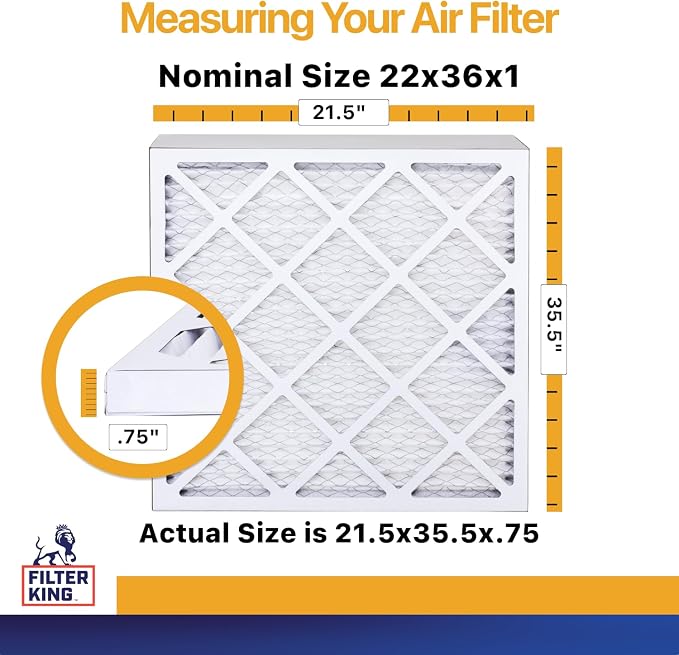 Filter King 22x36x1 Air Filter | 4-PACK | MERV 13 HVAC Pleated A/C Furnace - Image 2