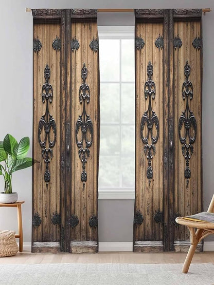 Sheer Curtains 84 Inches Long, Barn Door Semi Sheer Curtains Light Filtering - Image 5