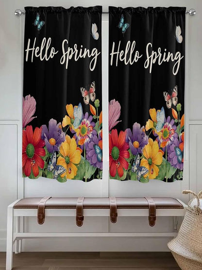 Spring Flowers Living Room Curtains 72 Inches length, Watercolor Country - Image 4