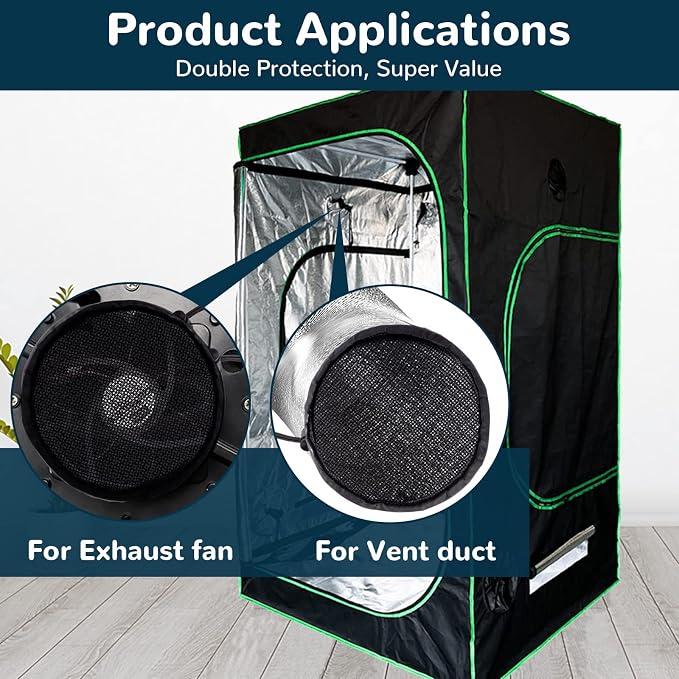 2Pcs 4 Inch Grow Tent Vent Cover Filter, Duct Filter Net - Image 6
