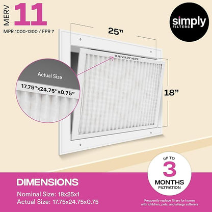 Simply 18x25x1 Air Filter, MERV 11, 12 Pack, - Image 3