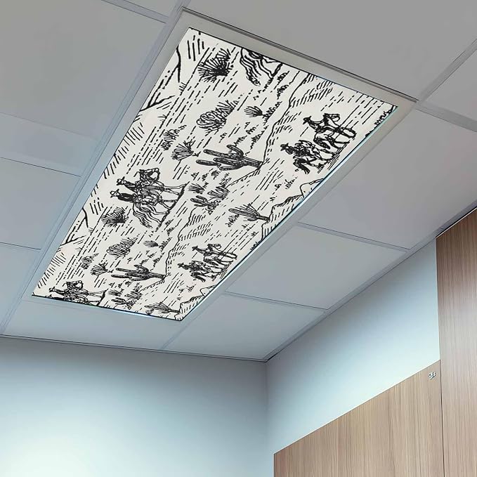 1 Pack Fluorescent Light Cover, Western Cowboys Light Covers - Image 9