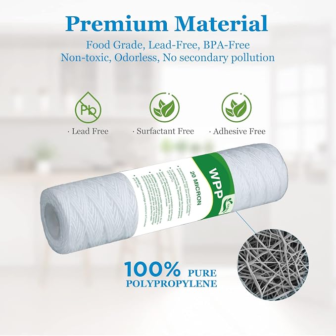 20 Micron String Wound Whole House Water Filter 10" x 2.5", 10-inch Universal - Image 4