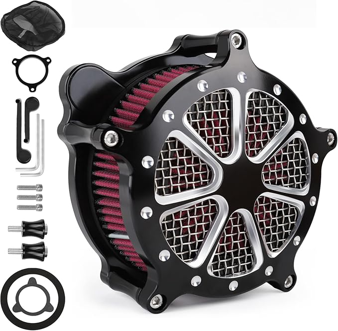 Harley M8 Air Filter, High-Flow Air Filter compatible by kekykm