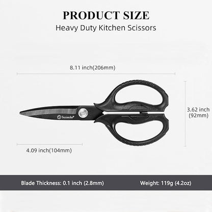 Sunnecko Kitchen Scissors All Purpose Heavy Duty Scissors Titanium Coated - Image 3