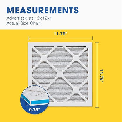 Aerostar 12x12x1 MERV 13 Air Filter, 4 Pack Set of HVAC Furnace Filters - Image 5