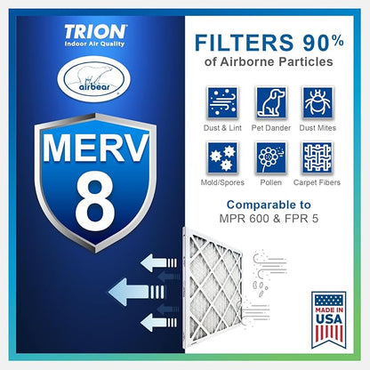 16x20x1 Air Filter MERV 8 TRION Air Bear Pleated HVAC Air Filter Replacement - Image 6