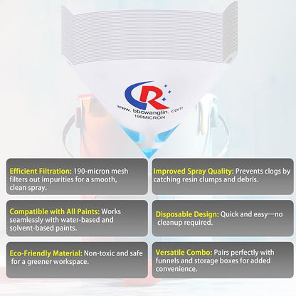 1000 Pack of Paint Strainers, Paint Filter Strainer Paper Cone - Image 2