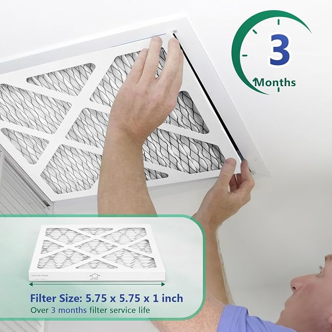 6 Pack Updated 6x6x1Air Filter, pertain Merv 8 HVAC Pleated A/C Furnace Filters - Image 5
