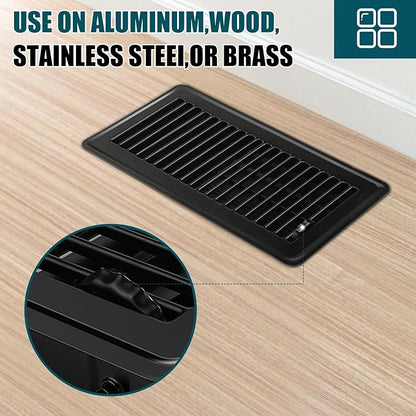 VOISEN Floor Register 4x10, 2 Pack Black Floor Vent Covers, Heavy Duty Steel - Image 5