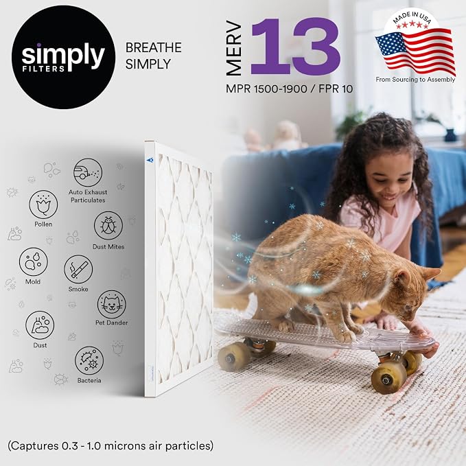 Simply 18x24x1 Air Filter, MERV 13, 4 Pack, - Image 2