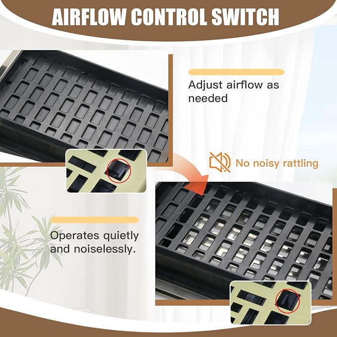 2 Packs Floor Vent Air Register 4X10 Inch Brushed Gold Color Floor Register - Image 5