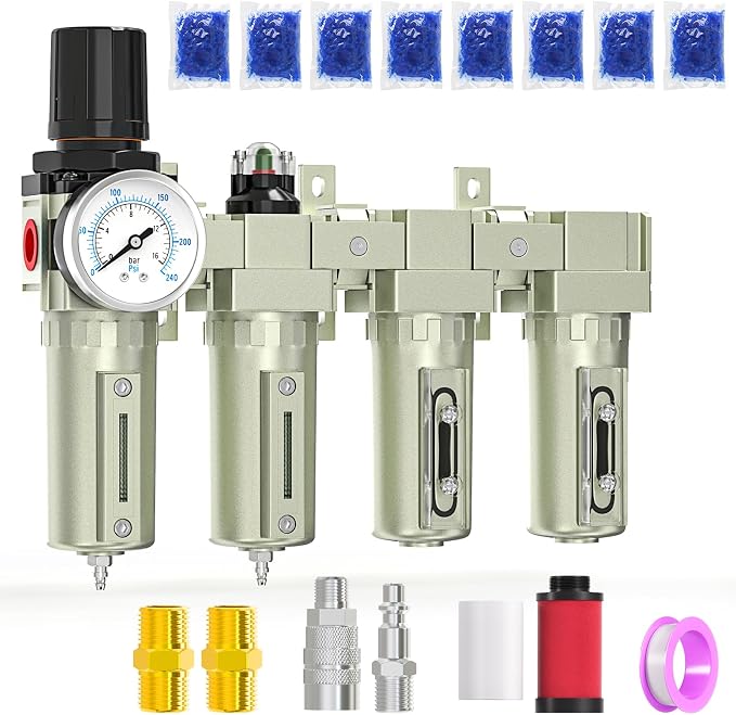 4 Stage Heavy Duty Industrial Grade 3/4" NPT Air Drying System by MEANLINMEASURE