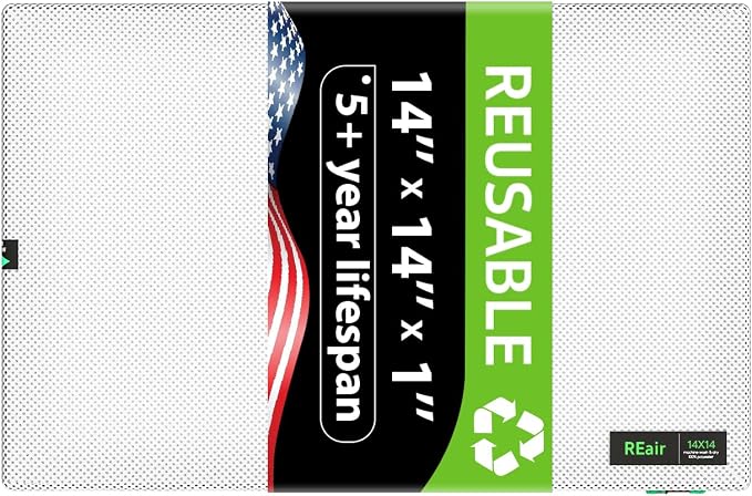 Reair 14x14x1 Extra Replacement Filter without Frame, Washable and Reusable Air by Reair