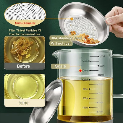 1L/35oz Glass Bacon Grease Container - Image 4