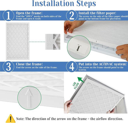 14x20x1 MERV 11 Air Filter, Quality AC/HVAC Furnace Filter，1 Reusable ABS Frame - Image 3
