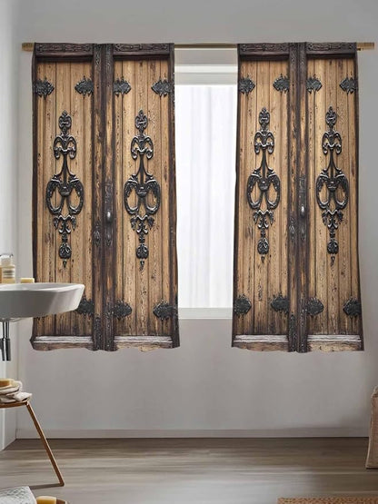Sheer Curtains 72 Inches Long, Barn Door Semi Sheer Curtains Light Filtering - Image 5