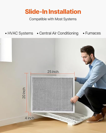 VEVOR 20x25x4 inch Electrostatic Air Filter, AC/HVAC Furnace Filter Washable & - Image 4