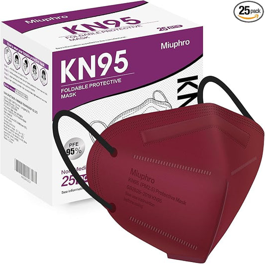 Miuphro KN95 Face Mask, 5-Layer Design Cup Dust Safety KN95 Masks 25 Pack by Miuphro
