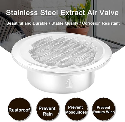 Zonon 8pcs Stainless Steel Soffit Vents 6 Inch Round Dryer Vent Cover - Image 5