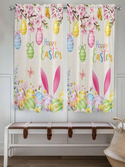 Happy Easter Living Room Curtains 72 Inches length, Spring Farmhouse Bunny Eggs - Image 4