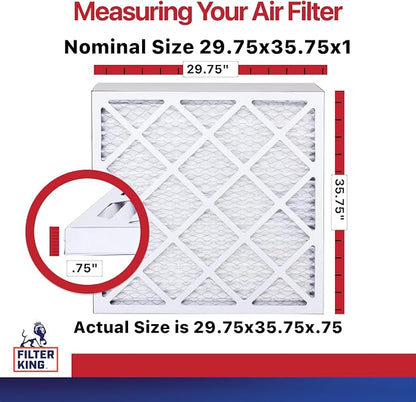 Filter King Air Filters 29.75x35.75x1 | 4-PACK | MERV 11 HVAC Pleated AC - Image 2