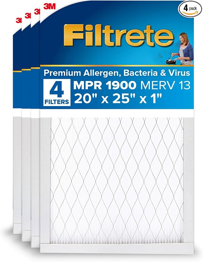 Filtrete 20x25x1 AC Furnace Air Filter, MERV 13, MPR 1900, Premium Allergen by Filtrete