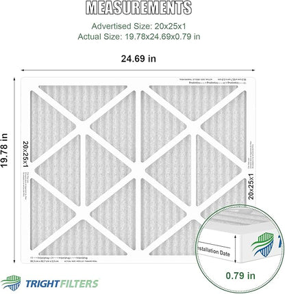 20x25x1 Air Filter 4 Pack, MERV 8 Pleated Dust Defense Air Filters Replacement - Image 2