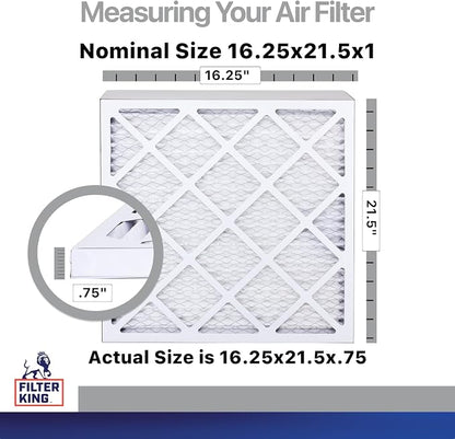Filter King 16.25x21.5x1 Air Filter | 4-PACK | Carbon MERV 8 HVAC Pleated A/C - Image 2