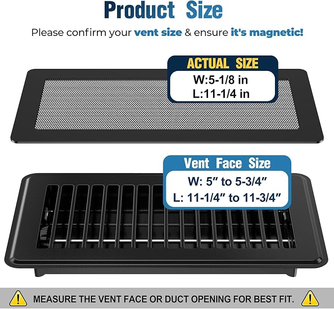 Magnetic Vent Covers with Vent Screen 5.1x11.3 Inch, Ceiling Air Vents to Block - Image 2