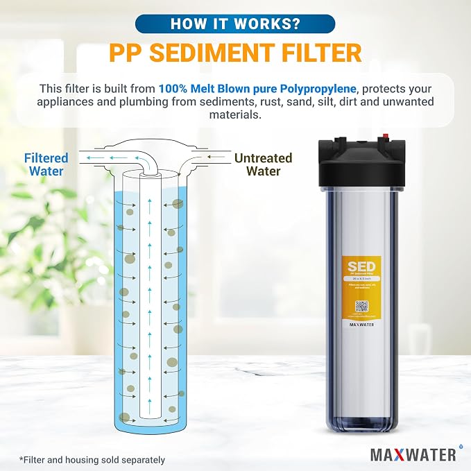 Max Water 5 Micron 20 x 4.5 Sediment Filter 20 inch Whole House BB Water - Image 4