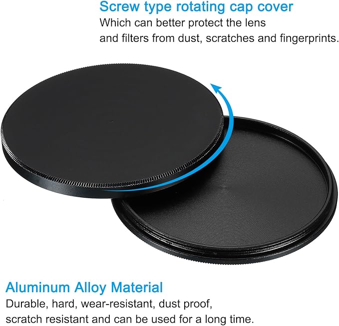 PATIKIL 58mm Lens Cap, 2 Pack Camera Lens Cap Cover Universal Front Metal Lens - Image 4