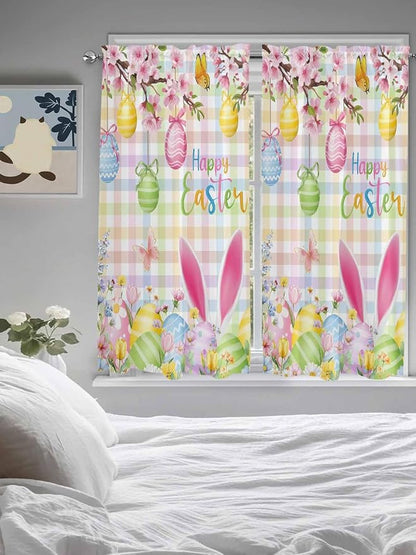 Happy Easter Living Room Curtains 72 Inches length, Spring Bunny Colorful Eggs - Image 5