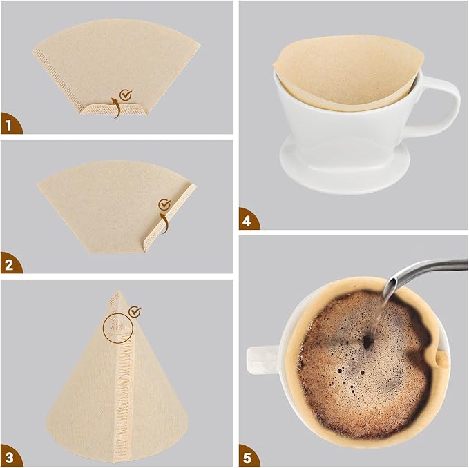 Segarty Coffee Filters Cone, Disposable Pour Over Coffee Filter, 02 Size Coffee - Image 3