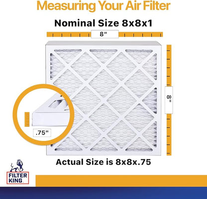 Filter King 8x8x1 Air Filter | 6-PACK | MERV 13 HVAC Pleated A/C Furnace - Image 2