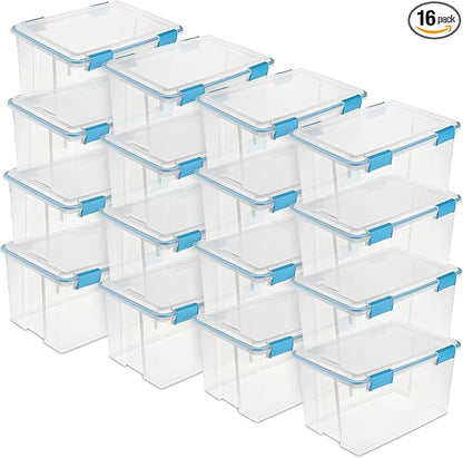 Sterilite 16-Pack Gasket Box, Weather-Resistant Storage Bins by Sterilite