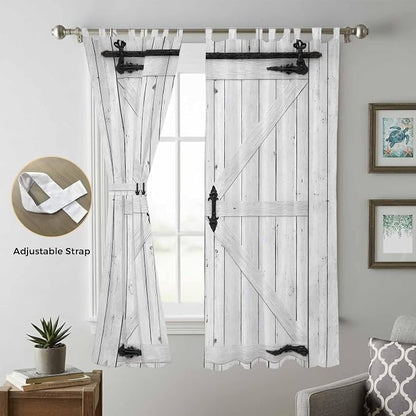 Farmhouse Wood Grain Living Room Curtains 84 Inch Length, Window Curtains Tab - Image 5