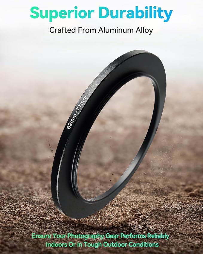 62-72mm Metal Step-Up/Down Ring Adapter Compatible - Image 8
