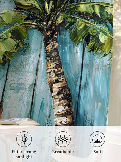 Sheer Curtains 72 Inches Long, Coastal Beach Starfish Semi Sheer Curtains Light - Image 6
