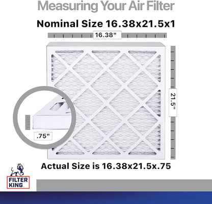 Filter King 16.38x21.5x1 Air Filter | 4-PACK | Carbon MERV 8 HVAC Pleated A/C - Image 2