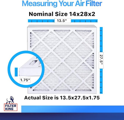 Best 14x28x2 Air Filters | 12 Pack | MERV 8 HVAC Pleated AC Furnace Filters - Image 2