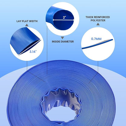 Poolvio Backwash Hose 2" x 50 ft, Tear-Resistant & Leak-Free - Image 3