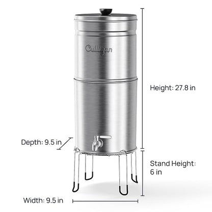Culligan MaxClear 3 Gallon Gravity Water Filter System, Brushed Stainless-Steel - Image 7