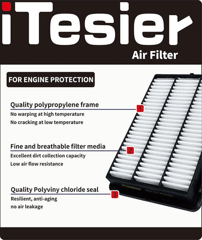 Engine & Cabin Air Filter Kit for Altima 2019 2020 2021 2022 2023 2024 2025 - Image 2