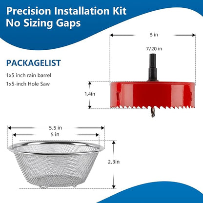 5" Rain Barrel Screen Kit with Hole Saw Tool - Image 2