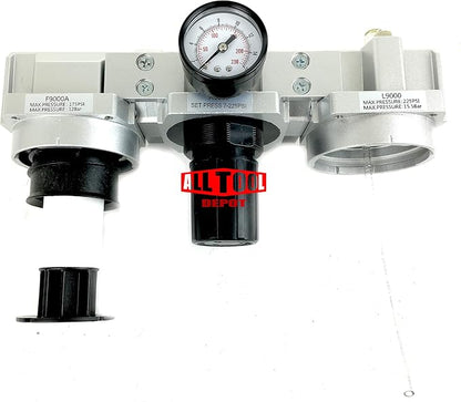 1" NPT SUPER DUTY Compressed Air In Line Filter Regulator Lubricator Oiler Combo - Image 5