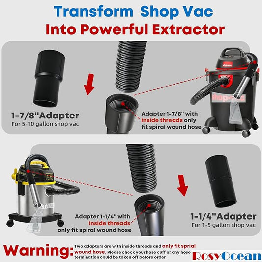 Shop Vac Extractor Attachment for Upholstery & Carpet Cleaning Accessory Hand - Image 2