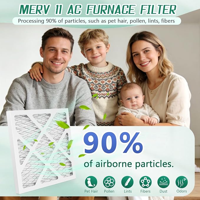 6 Pack Updated 10x14x2 Air Filter, pertain Merv 11 HVAC Pleated A/C Furnace - Image 2
