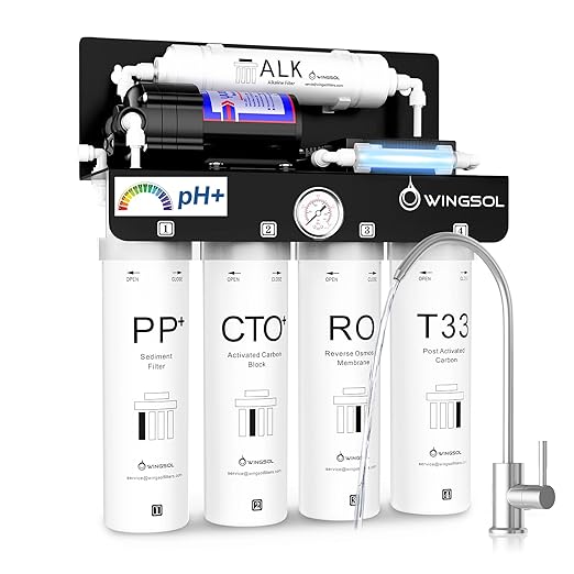 WINGSOL Reverse Osmosis Water Filter, Mineral Alkaline UV Space-Saving Tankless by WINGSOL